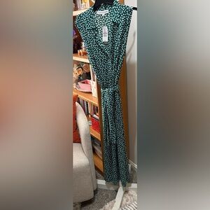 Emma & Michele Teal Floral Midi Dress